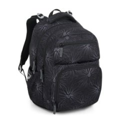 Bagmaster ZIPSTER 25 A školský set – čierny s bielymi kvetmi