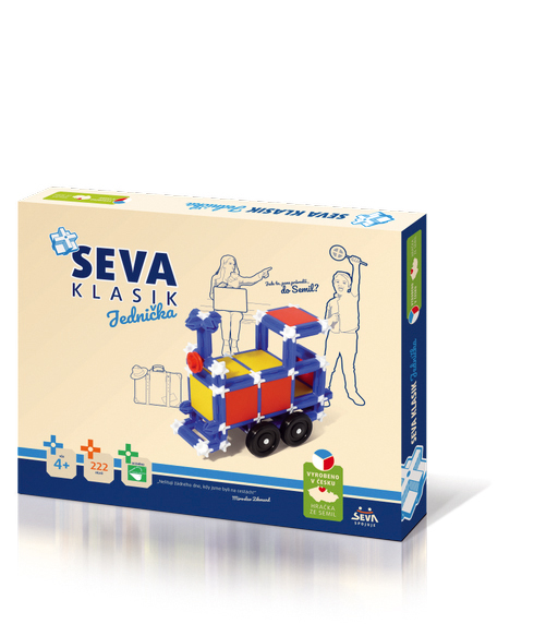 Stavebnice SEVA KLASIK Jednička plast 222ks v krabici  34,5x29x4cm - SEVA