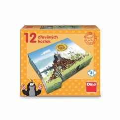 Dřevěné licenční kostky Krtkův rok - 12 kostek