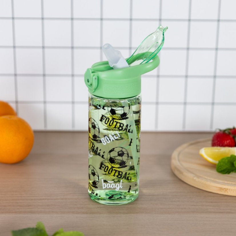 BAAGL Tritanová láhev na pití s brčkem Fotbal 500 ml - Baagl