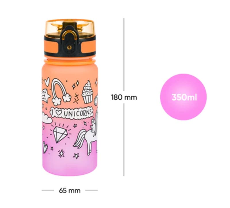 Dětská tritanová láhev na pití Baagl Gradient Jednorožec 350 ml