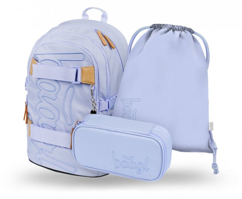 BAAGL 3 SET Skate Lilac: batoh, penál, sáček - Baagl