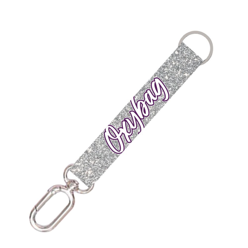Krátká klíčenka s karabinkou Silver glitter - Oxybag (Karton P+P)