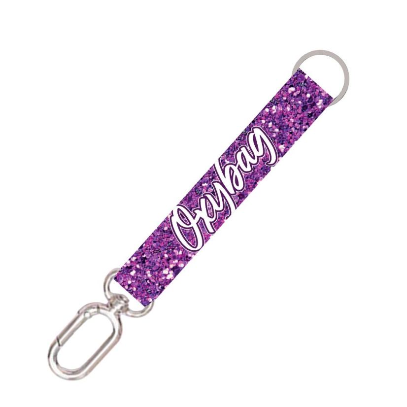 Krátká klíčenka s karabinkou Purple glitter - Oxybag (Karton P+P)