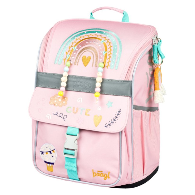 BAAGL 3 SET Zippy Duha růžový: aktovka, penál, sáček