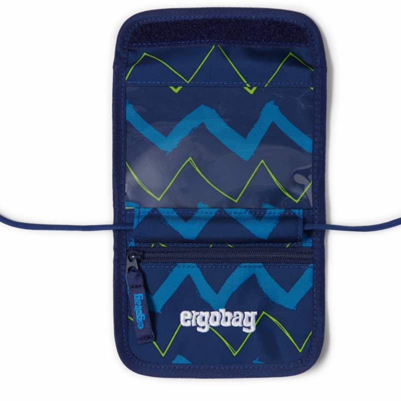 Dětská textilní peněženka Ergobag - Zig Zag modrá