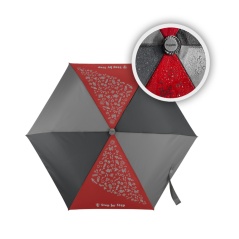 Detský skladací dáždnik s magickým efektom, Magic Rain Effect, červený