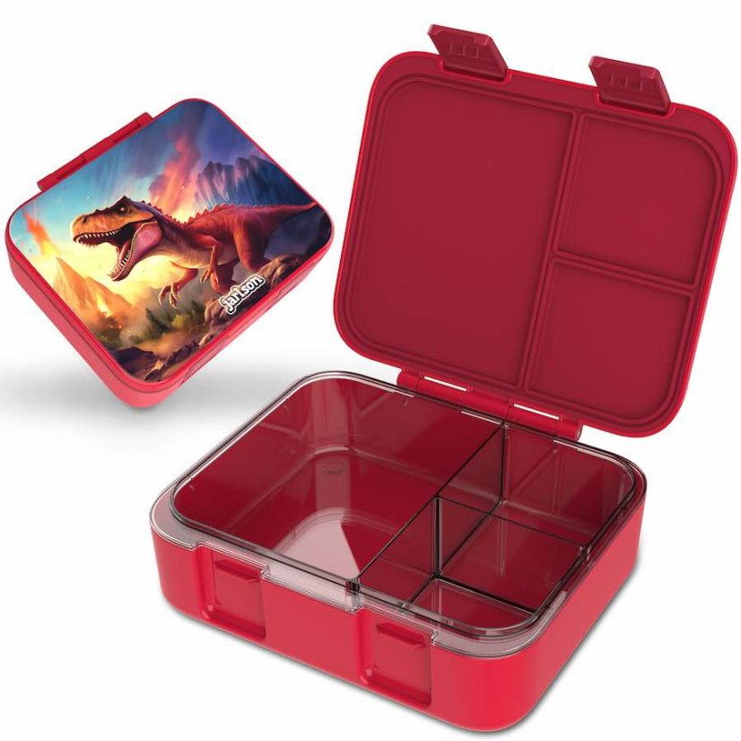 Box na desiatu JARLSON MILI Dinosaurus červený