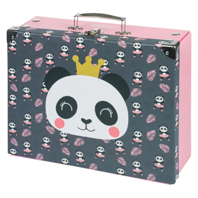 Školní aktovka v setu pro prvňáčky Baagl Zippy Panda - 7 dílů - láhev s brčkem