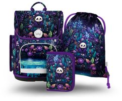 BAAGL 3 SET Ergo Jungle Panda: aktovka, penál, sáček - Baagl