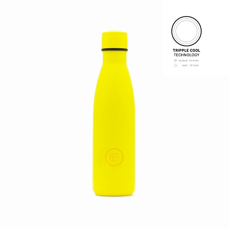 Nerezová termolahev COOL BOTTLES Neon Yellow třívrstvá 500ml