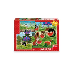 Puzzle Krtek a paraplíčko 3x55 dílků