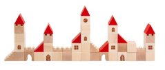 Stavebnice kostky 2,5cm dřevo městečko 100 dílků v krabici 29x19x6cm - Detoa