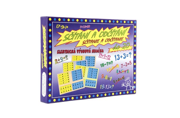 Sčítání a odčítání společenská hra na baterie v krabici 22x16x3cm - Voltik toys