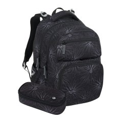 Bagmaster ZIPSTER 25 A školský set – čierny s bielymi kvetmi
