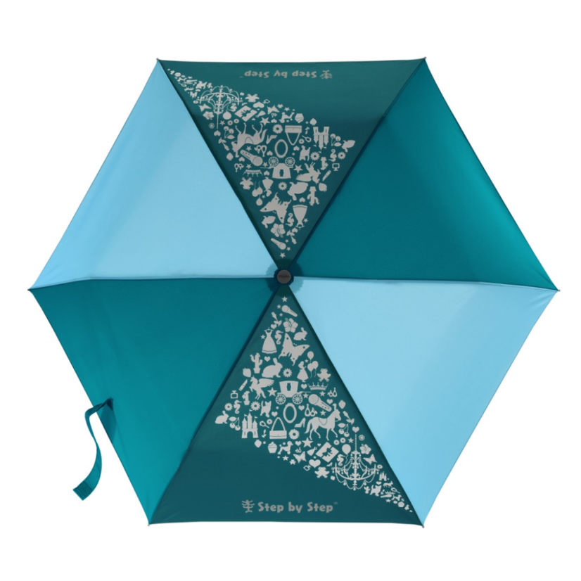 Dětský skládací deštník s magickým efektem, Petrol Blue