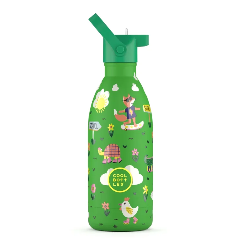 Dětská nerezová termolahev COOL BOTTLES Kids Rolling Skaters třívrstvá 500 ml 3D