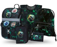 BAAGL SADA 5 Zippy Draci: aktovka, peračník, vrecko, zástera, peňaženka - Baagl