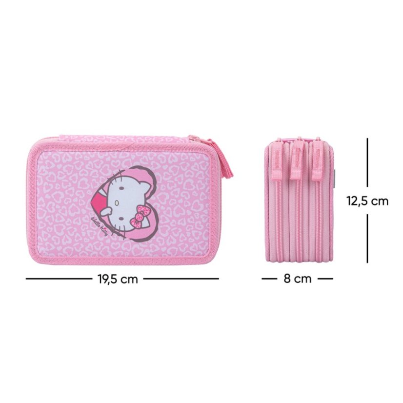 BAAGL Školní penál třípatrový Hello Kitty Sweet Leopard GRS - Baagl
