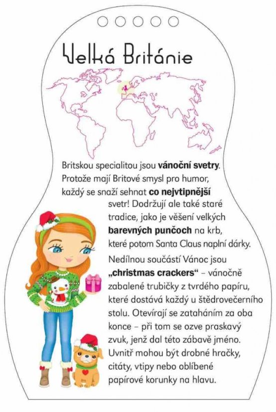 Oblékáme panenky Vánoce - omalovánky