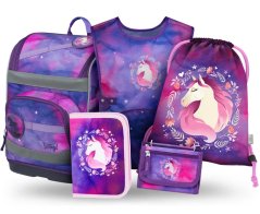 BAAGL SET 5 Zippy Plus Kůň: aktovka, penál, sáček, zástěra, peněženka - Baagl
