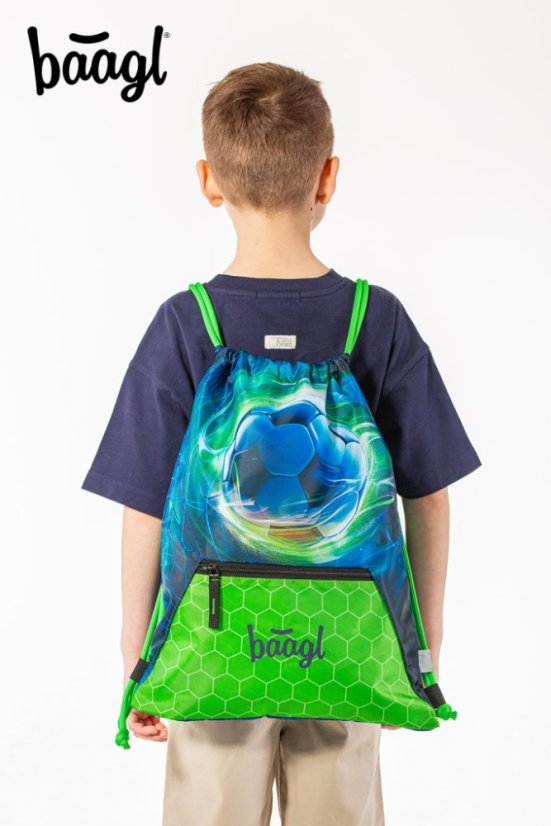 BAAGL SADA 5 Zippy Plus Futbalová lopta: aktovka, peračník, vrecko, zástera, peňaženka - Baagl