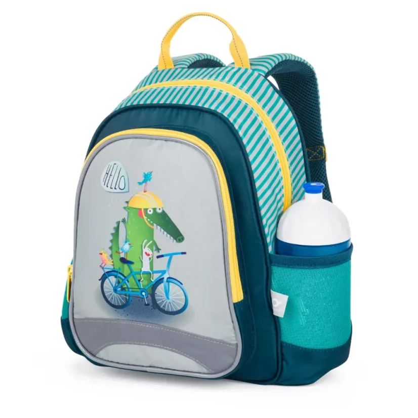 Dětský batoh Topgal s krokodýlem cyklistou SISI 21026