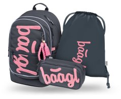 BAAGL SET 3 Core Logo růžový: batoh, penál, sáček GRS - Baagl