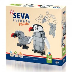 Stavebnice SEVA ZVÍŘATA Ptáčata plast 347 dílků v krabici 35x33x5cm - SEVA