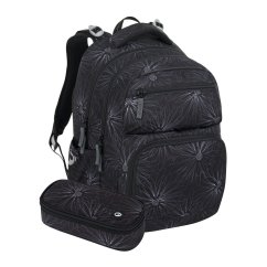 Bagmaster ZIPSTER 25 A školský set – čierny s bielymi kvetmi