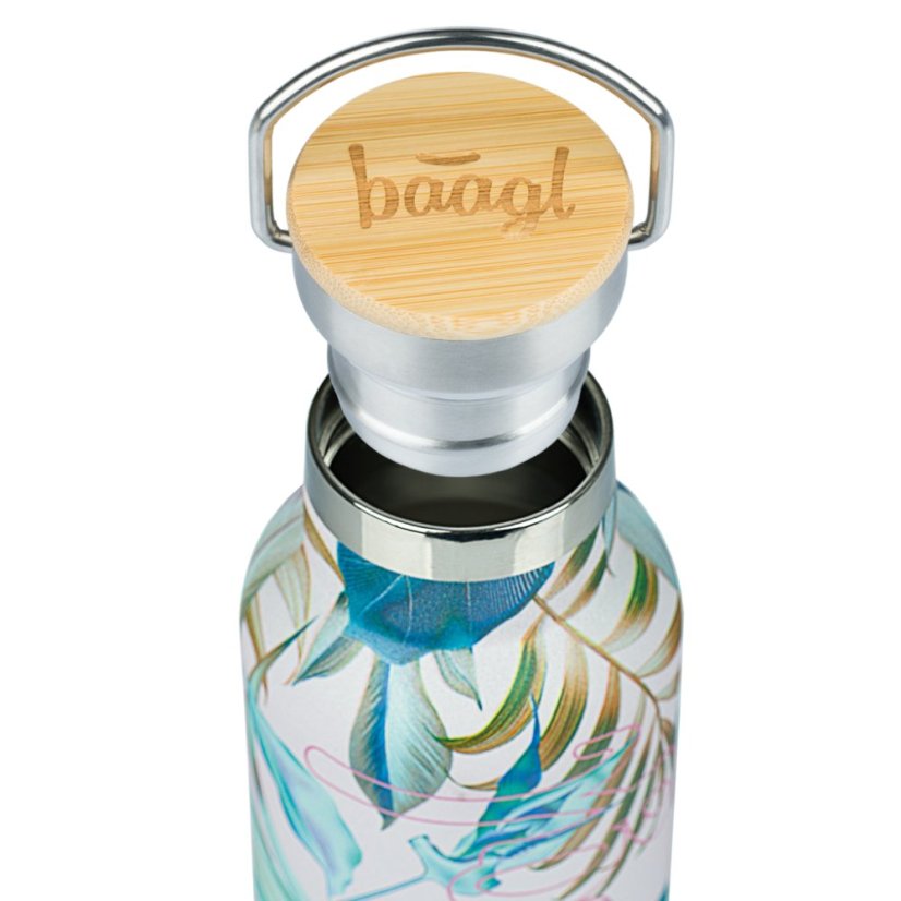 BAAGL Termofľaša s bambusovým viečkom Leafs, 500 ml - Baagl