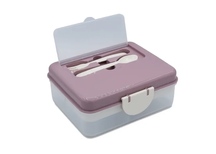 Dvoupatrová krabička na svačinu Melii - růžová béžová