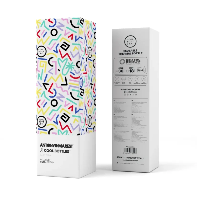 Nerezová termolahev Cool Bottles Xclusive! Allegra třívrstvá 500 ml