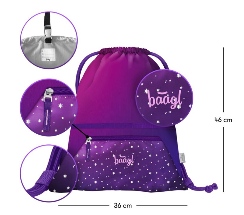 BAAGL SET 3 AIRY Koně srdce: batoh, penál, sáček - Baagl