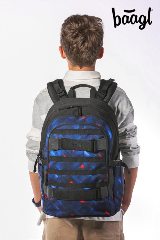 BAAGL SET 3 Skate Indigo: batoh, penál, sportovní taška - Baagl