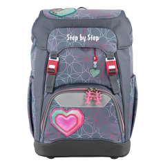 Školní batoh Step by Step GRADE Glitter Heart Hazle, AGR certifikát Školní batoh Step by Step GRADE Glitter Heart Hazle, AGR certifikát