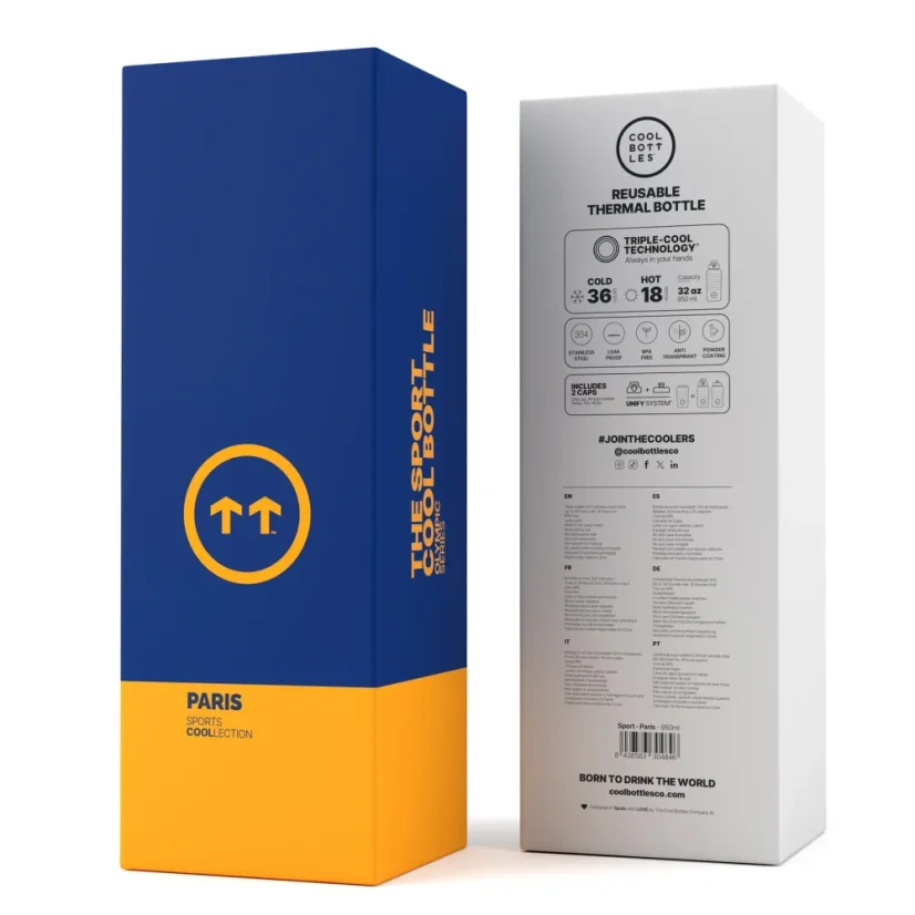 Nerezová termolahev Cool Bottles Sport Paris 950 ml