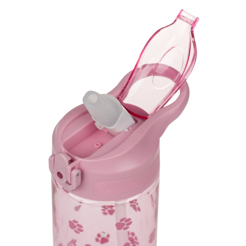 BAAGL Tritanová fľaša na nápoje so slamkou Labky, 500 ml - Baagl