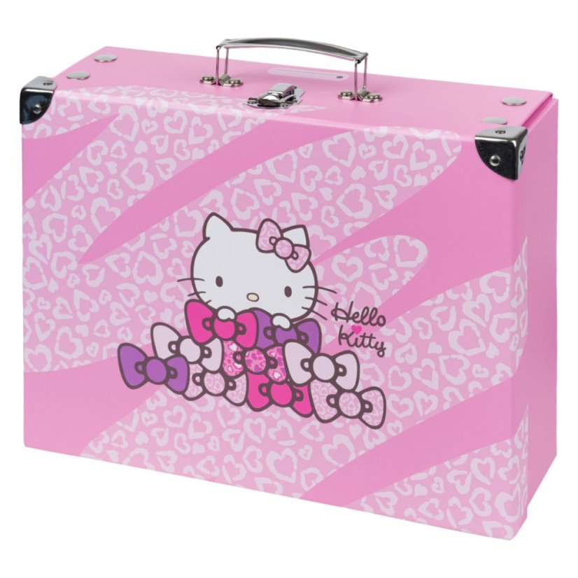 BAAGL Skládací školní kufřík Hello Kitty Sweet Leopard s kováním - Baagl