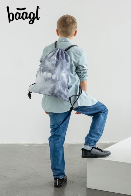 BAAGL SADA 5 Skate NASA Grey: batoh, peračník, vrecko, dosky, púzdro - Baagl