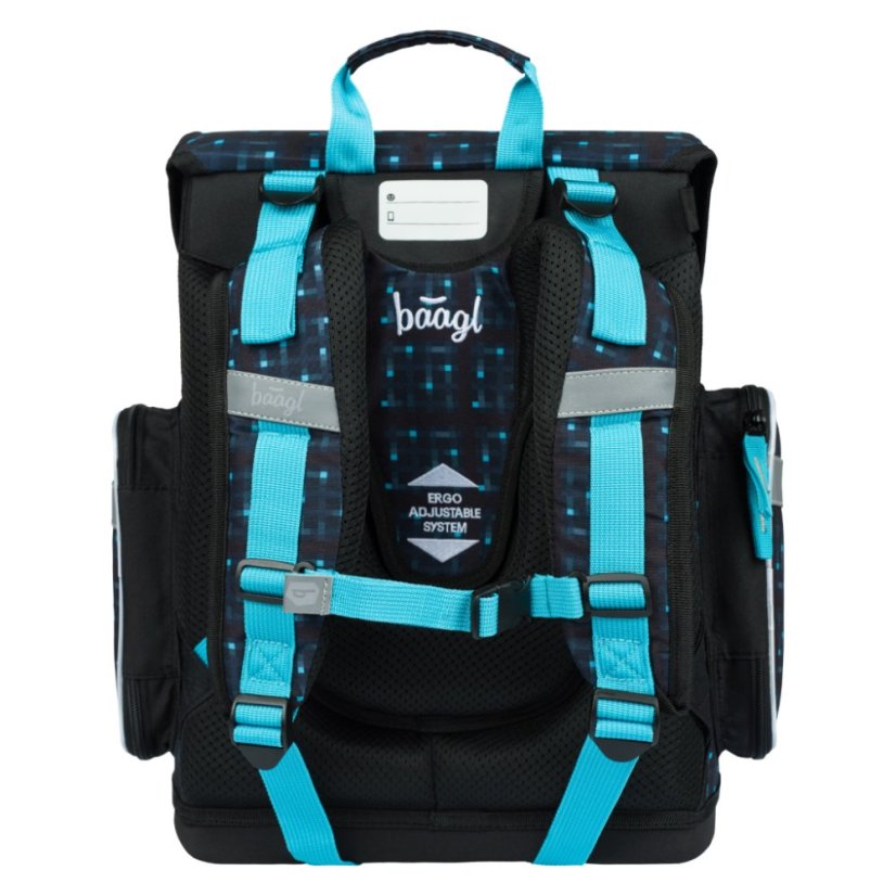 BAAGL 3 SET Ergo Minecraft Blue Axe: aktovka, penál, sáček - Baagl