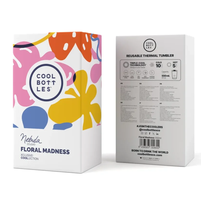 Nerezový termohrnek Cool Bottles Xclusive! Nébula - Floral Madness 550 ml