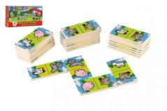 Domino Moje první zvířátka dřevo společenská hra 28ks v krabičce 17x9x3,5cm MPZ - Teddies