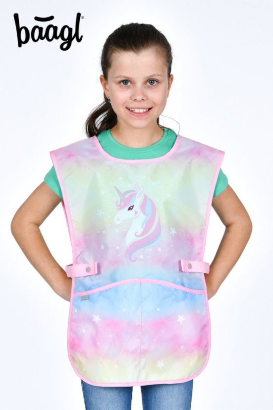 BAAGL SET 5 Airy Rainbow Unicorn: batoh, penál, sáček, zástěra, peněženka - Baagl