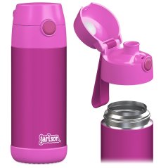 Detská nerezová fľaša na pitie JARLSON MALI Magenta 350 ml