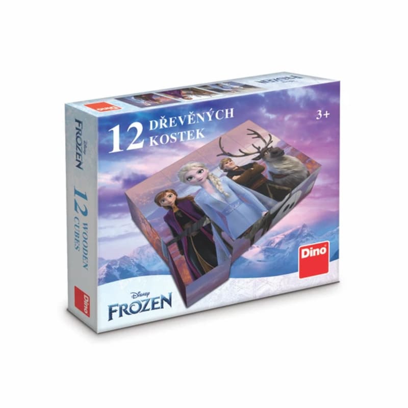 Dřevěné licenční kostky Frozen II - 12 kostek