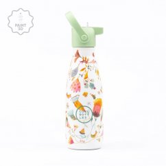 Detská termo fľaša z nehrdzavejúcej ocele COOL BOTTLES Detská trojvrstvová fľaša Spring Flowers 260 ml 3D