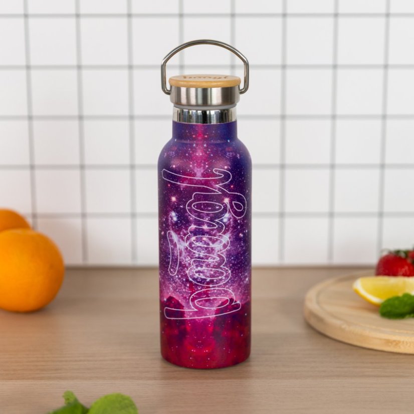 BAAGL Termofľaša s bambusovým viečkom Galaxy, 500 ml - Baagl