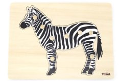 Dřevěná montessori vkládačka - zebra Viga