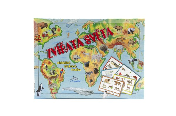 Zvířata světa společenská hra na baterie v krabici 22x16x3cm - Voltik toys